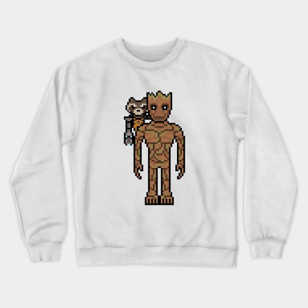 Groot and Rocket Crewneck Sweatshirt by pilou_pixel